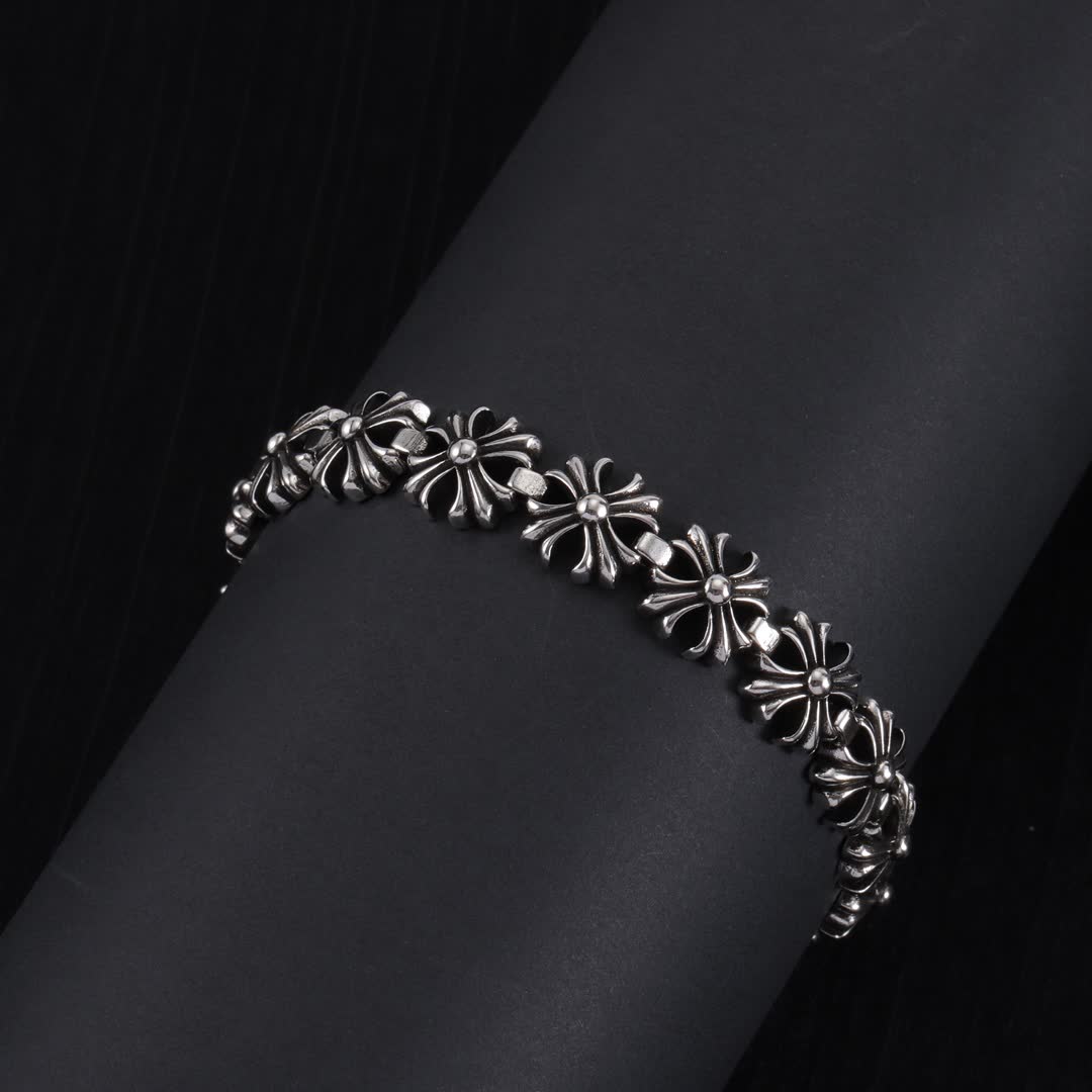 Chrome Hearts Silver Flower Bracelet